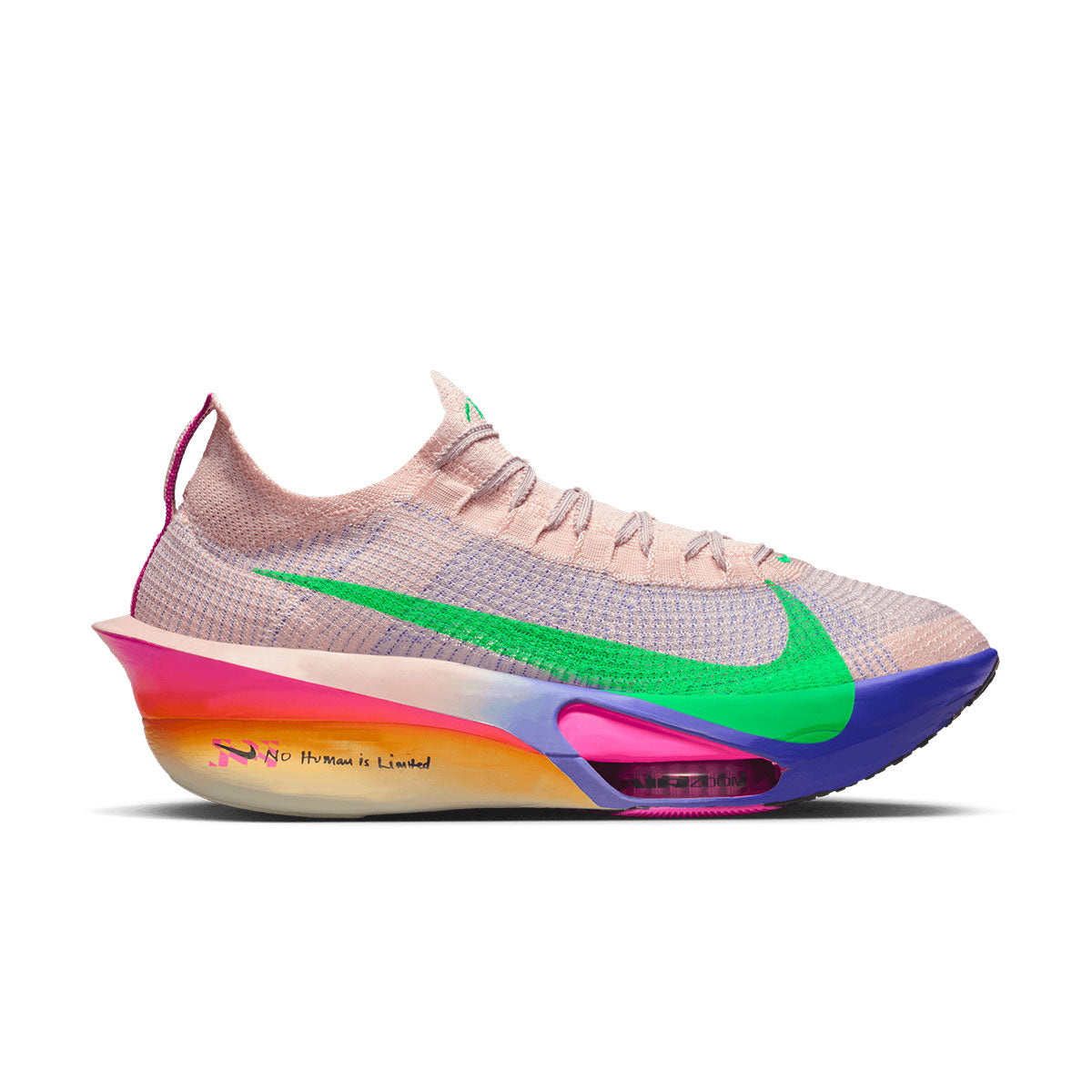 Nike Air Zoom Alphafly Next% 3 EK Herre løbesko i lyserød og grøn farve
