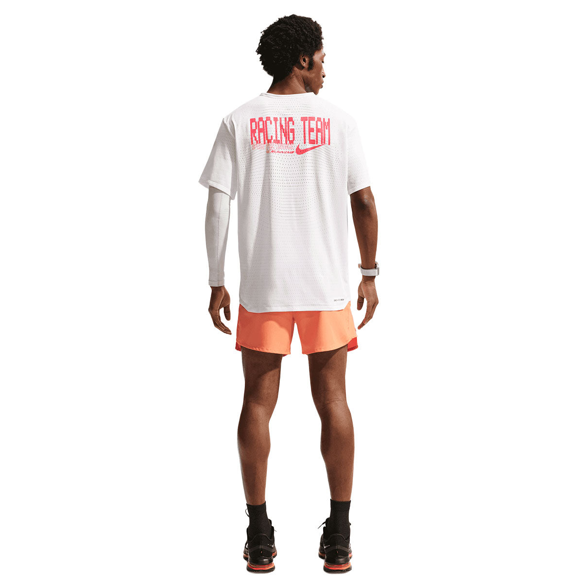 Hvid Nike Dri-Fit ADV Aeroswift T-shirt med Racing Team tryk bagpå