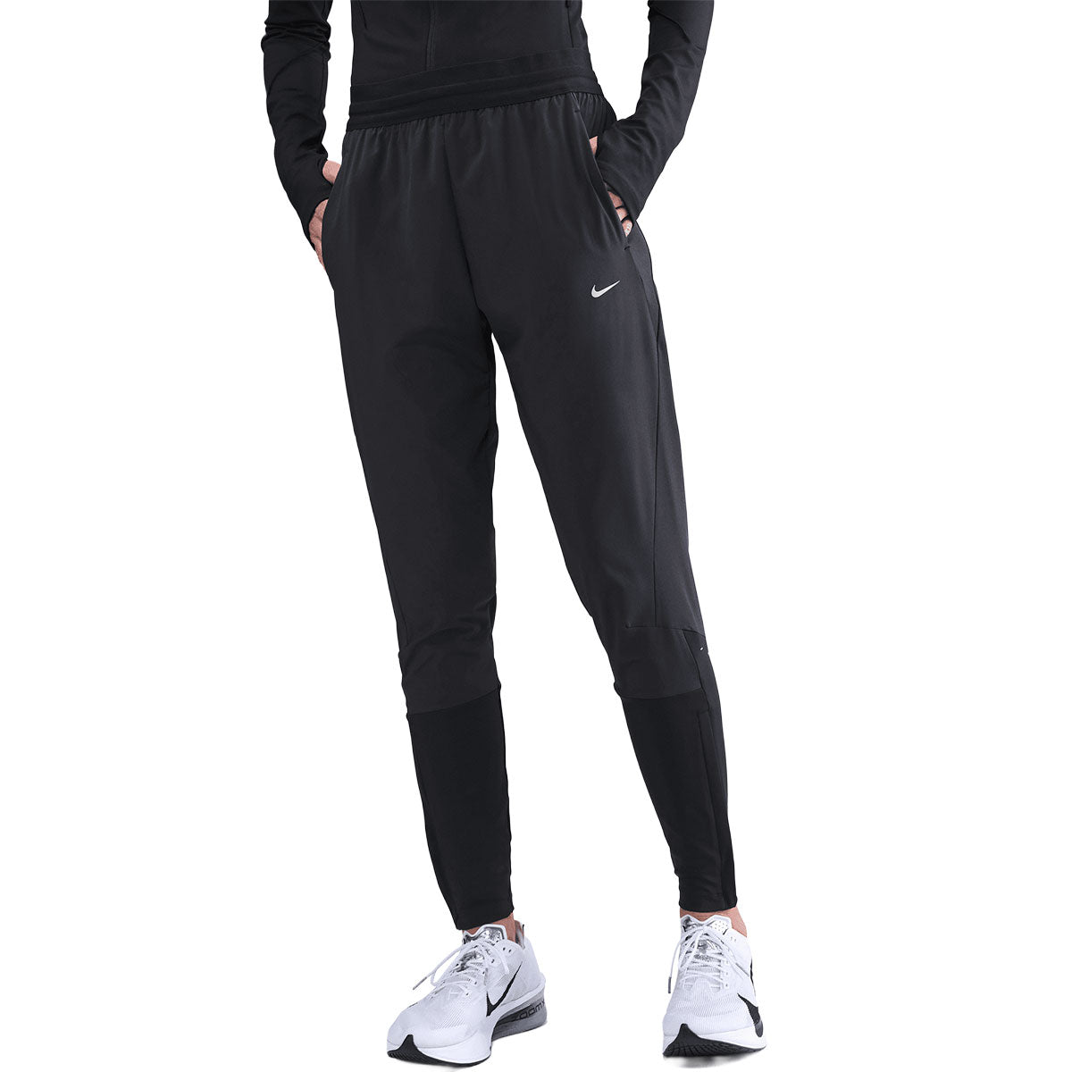 Nike Swift Dri-Fit mid-rise bukser til damer i sort