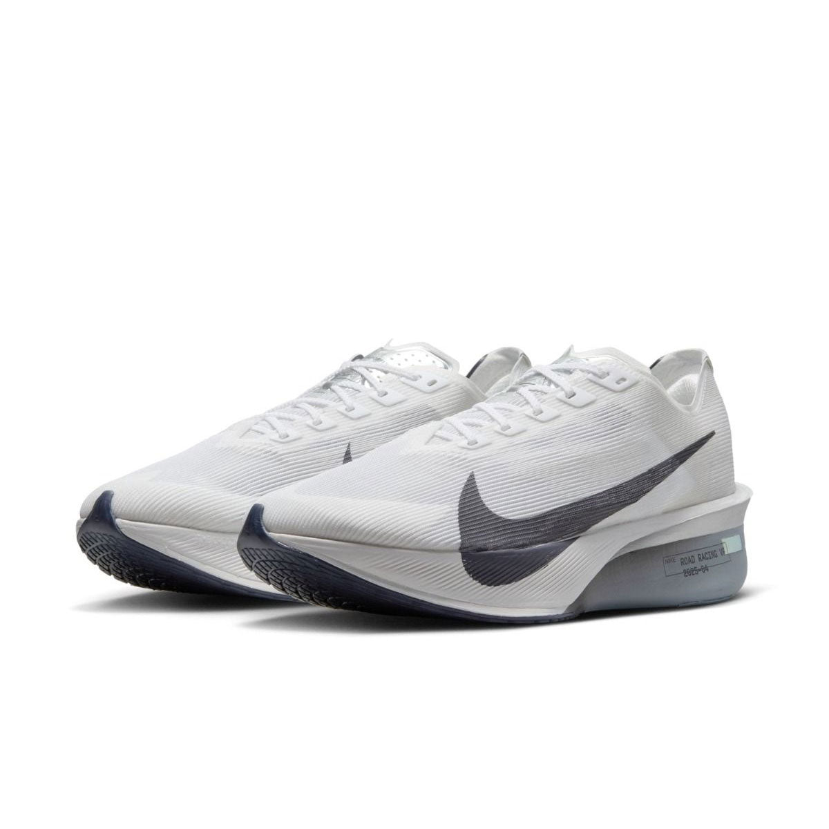 Nike Vaporfly Next% 4 racing shoes in white and black colorway