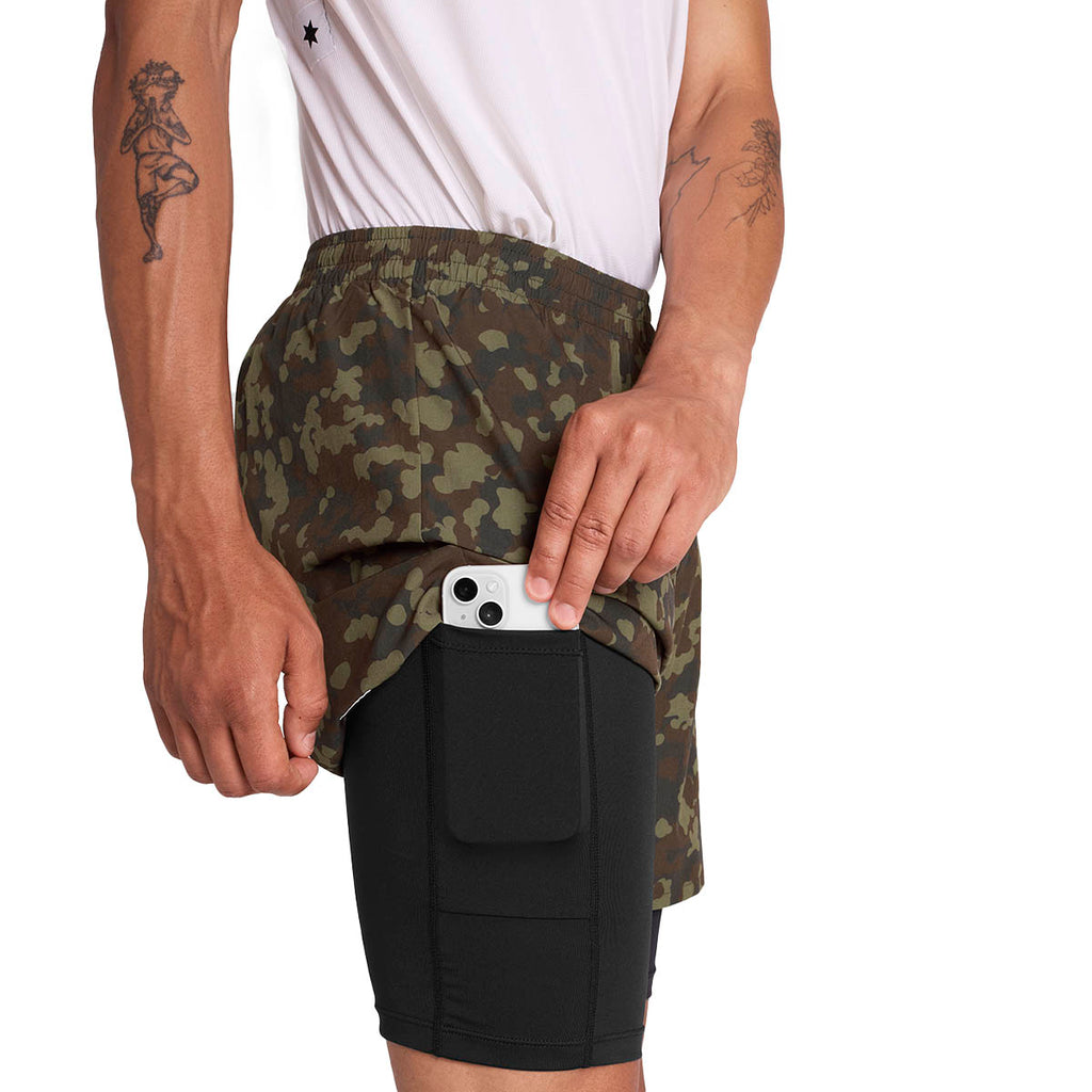 Saysky Camo Pace 2 in 1 Shorts 5"