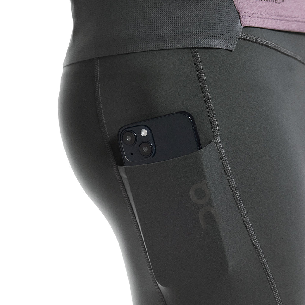 Korte tights med lomme til mobiltelefon i Eclipse farve