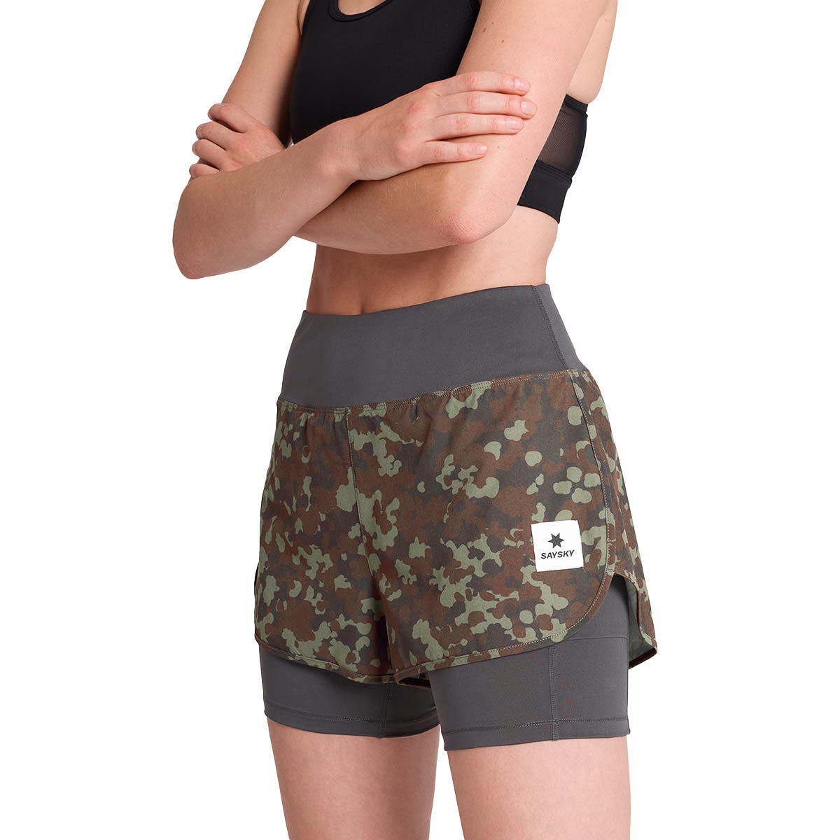 Saysky Camo Pace 2 in 1 Shorts 3" Dame