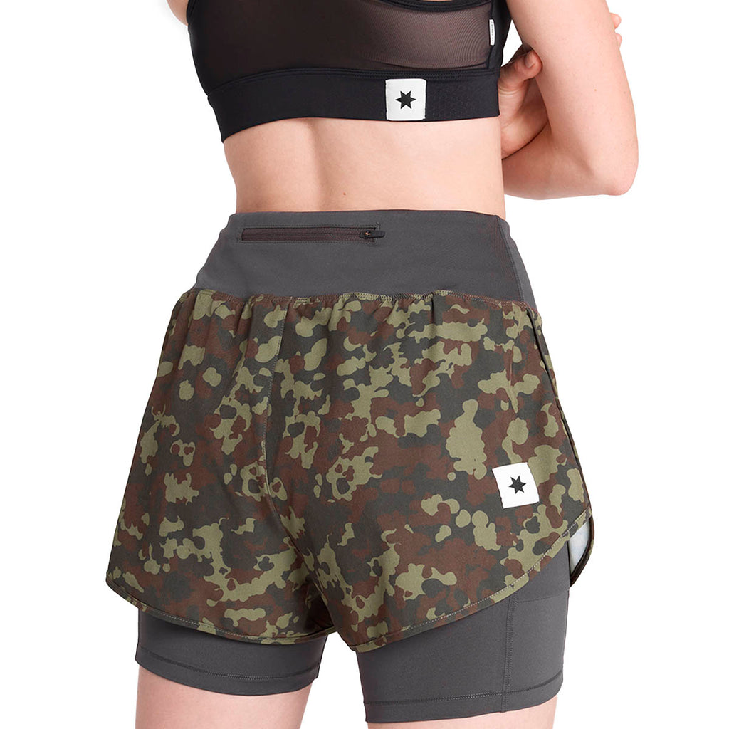 Saysky Camo Pace 2 in 1 Shorts 3" Dame