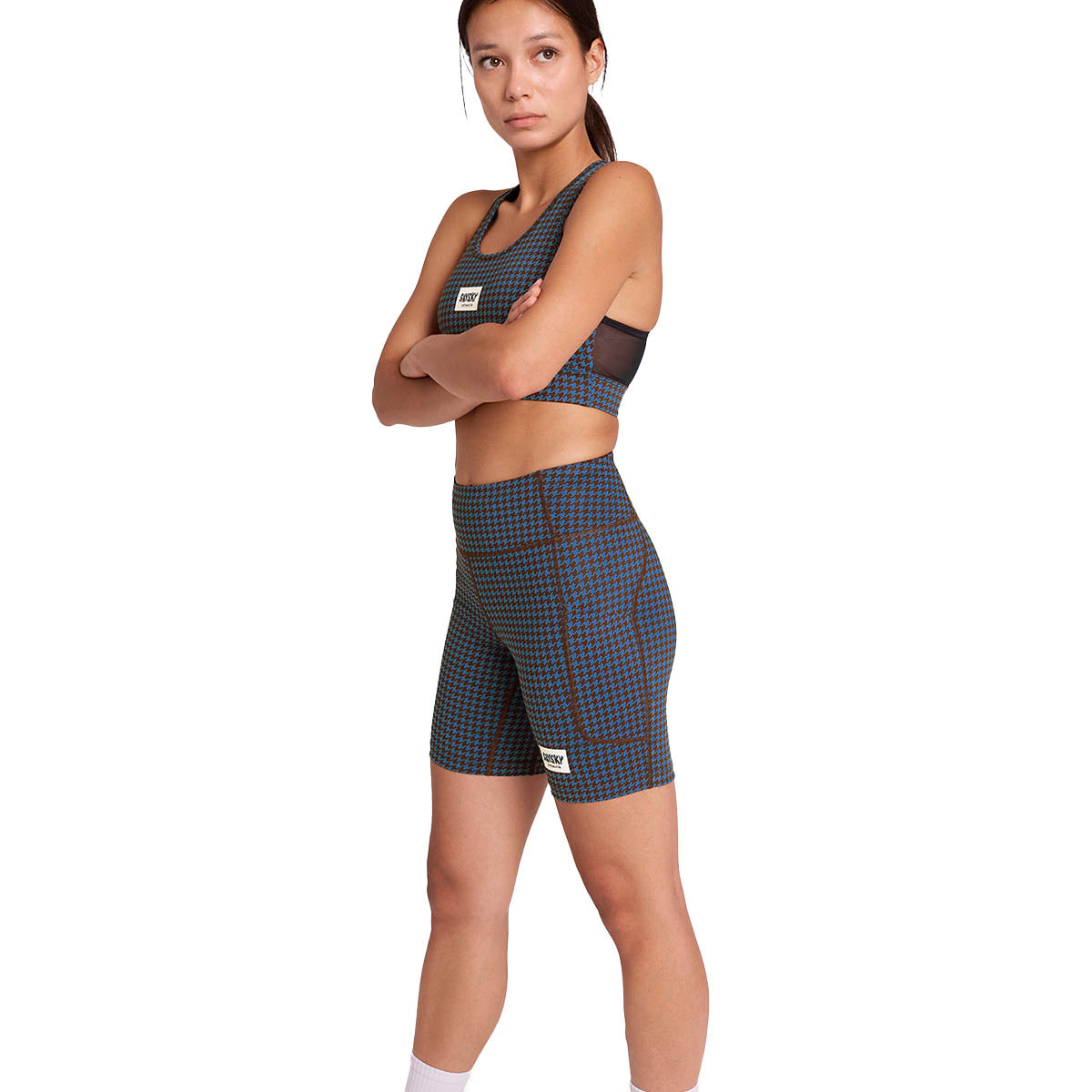 Saysky Houndstooth Combat+ Short Tights 7" Dame