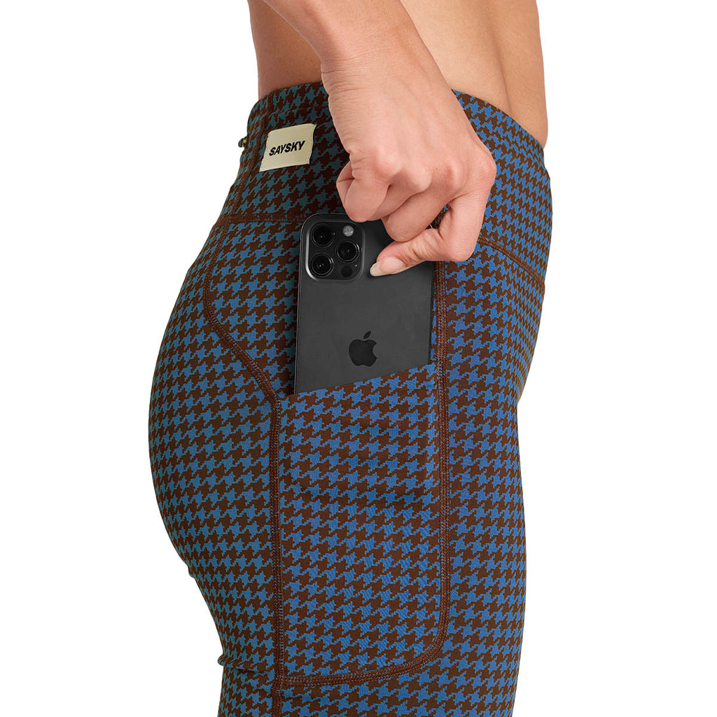Saysky Houndstooth Combat+ Short Tights 7" Dame