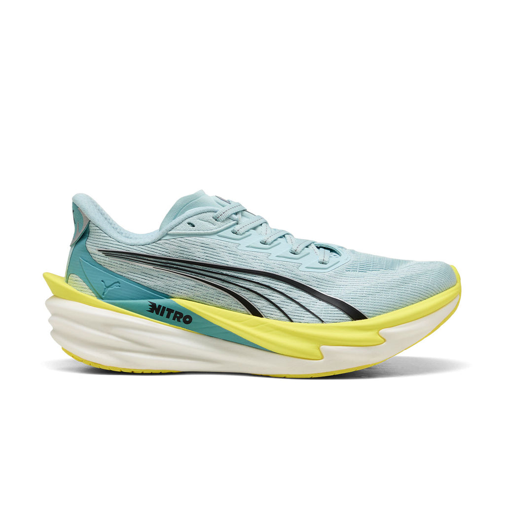 Puma Deviate NITRO 4 Dame løbesko i lyseblå og gul