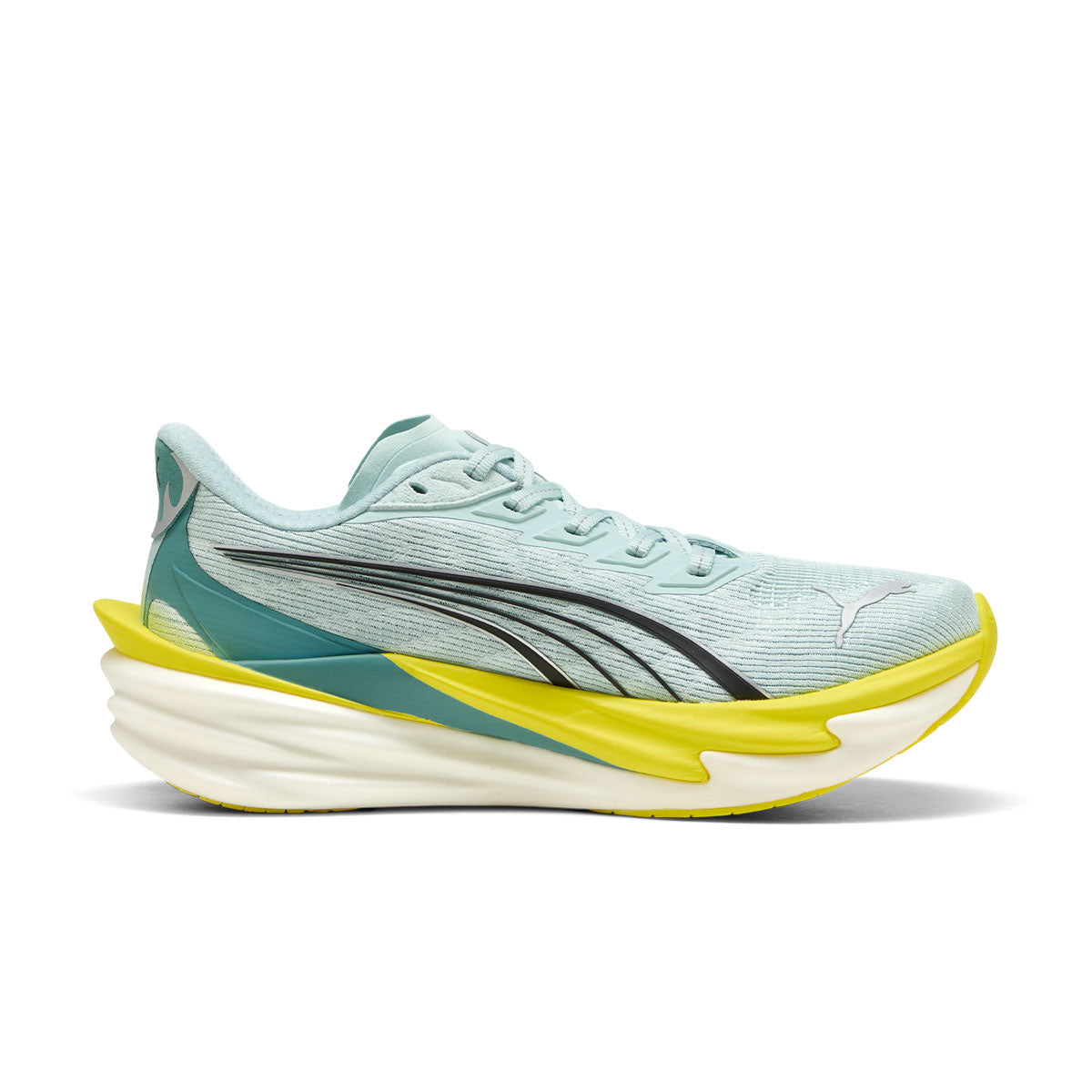 Puma Deviate NITRO 4 Dame løbesko i lyseblå og gul