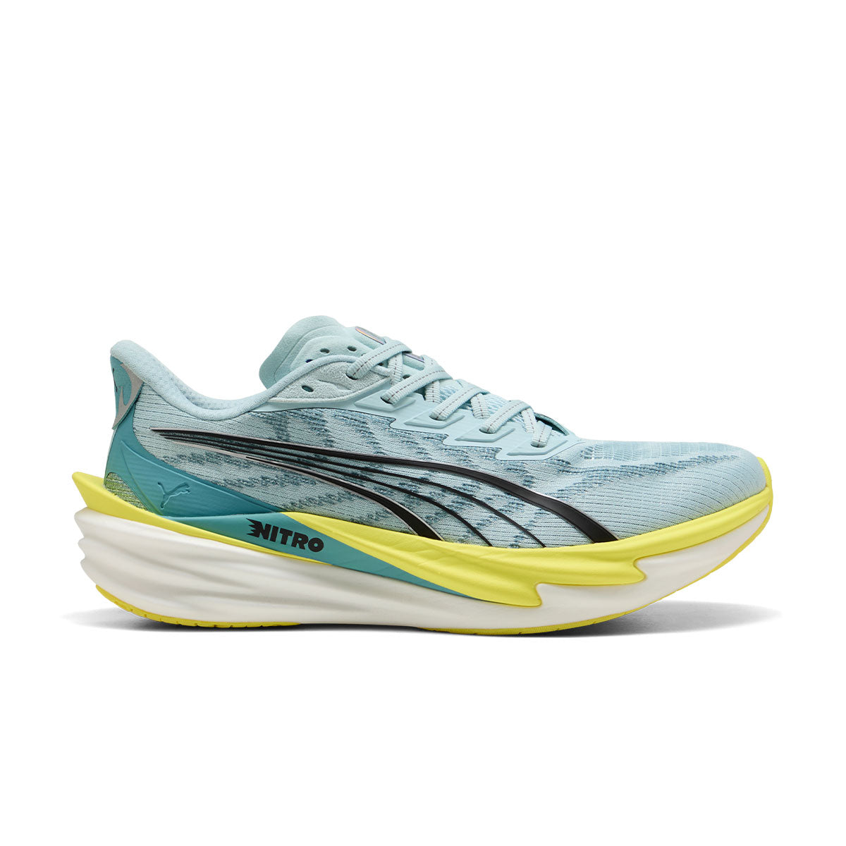 Puma Deviate NITRO 4 Herre løbesko i lyseblå og gul