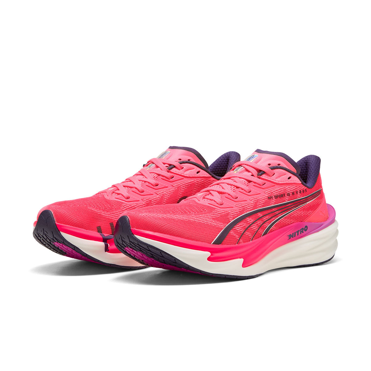 Puma Deviate NITRO 4 Hyrox herre løbesko i pink og lilla