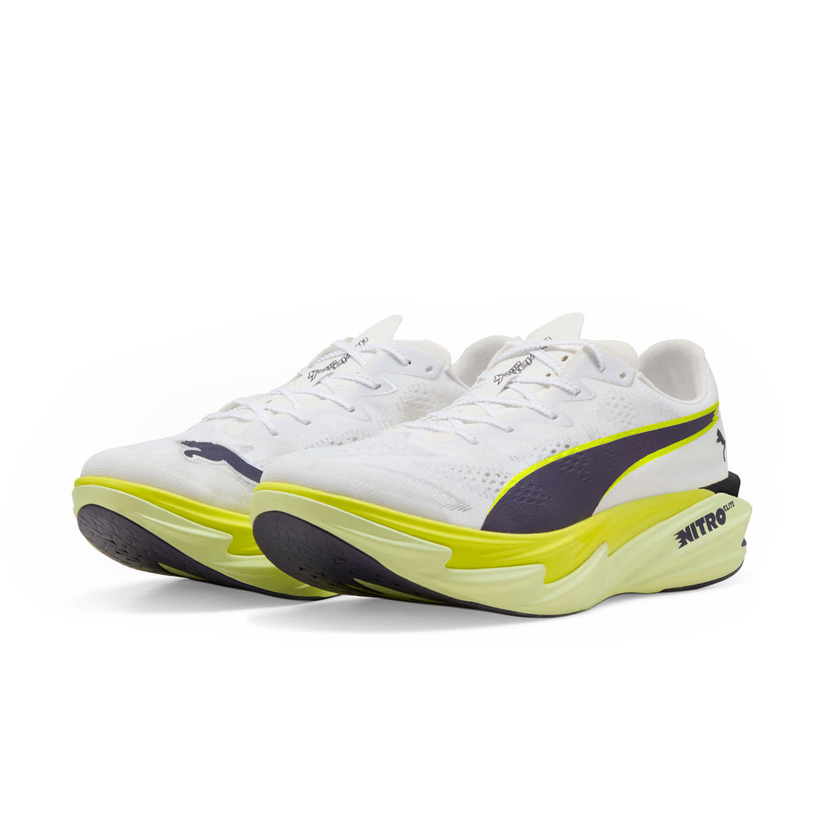 Puma Deviate NITRO Elite 4 Herre løbesko i hvid og gul
