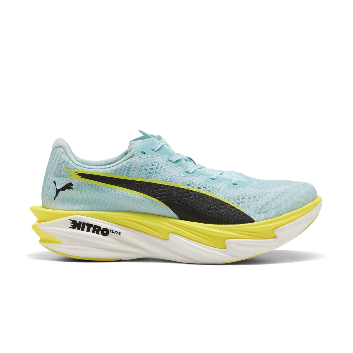 Puma Deviate NITRO Elite 4 løbesko i lyseblå og gul