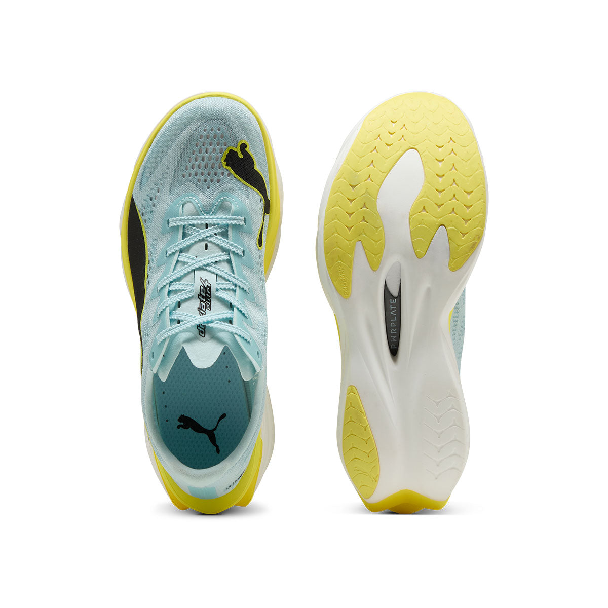 Puma Deviate NITRO Elite 4 Dame løbesko i lyseblå og gul