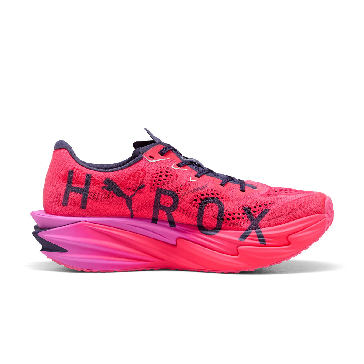 Puma Deviate NITRO Elite 4 løbesko i pink med HYROX logo