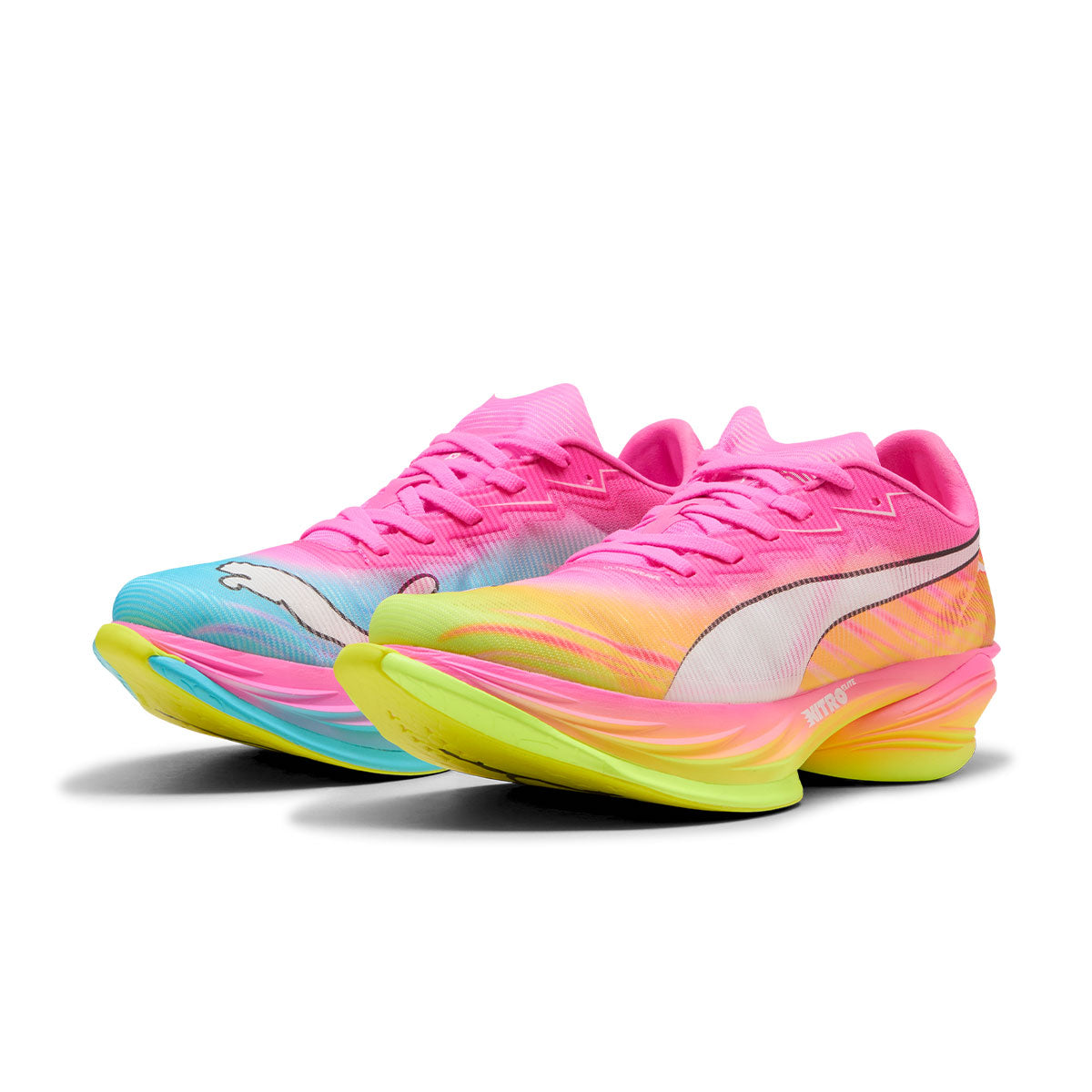 Puma Fast-R NITRO Elite 3 ST Dame løbesko i pink og blå farver