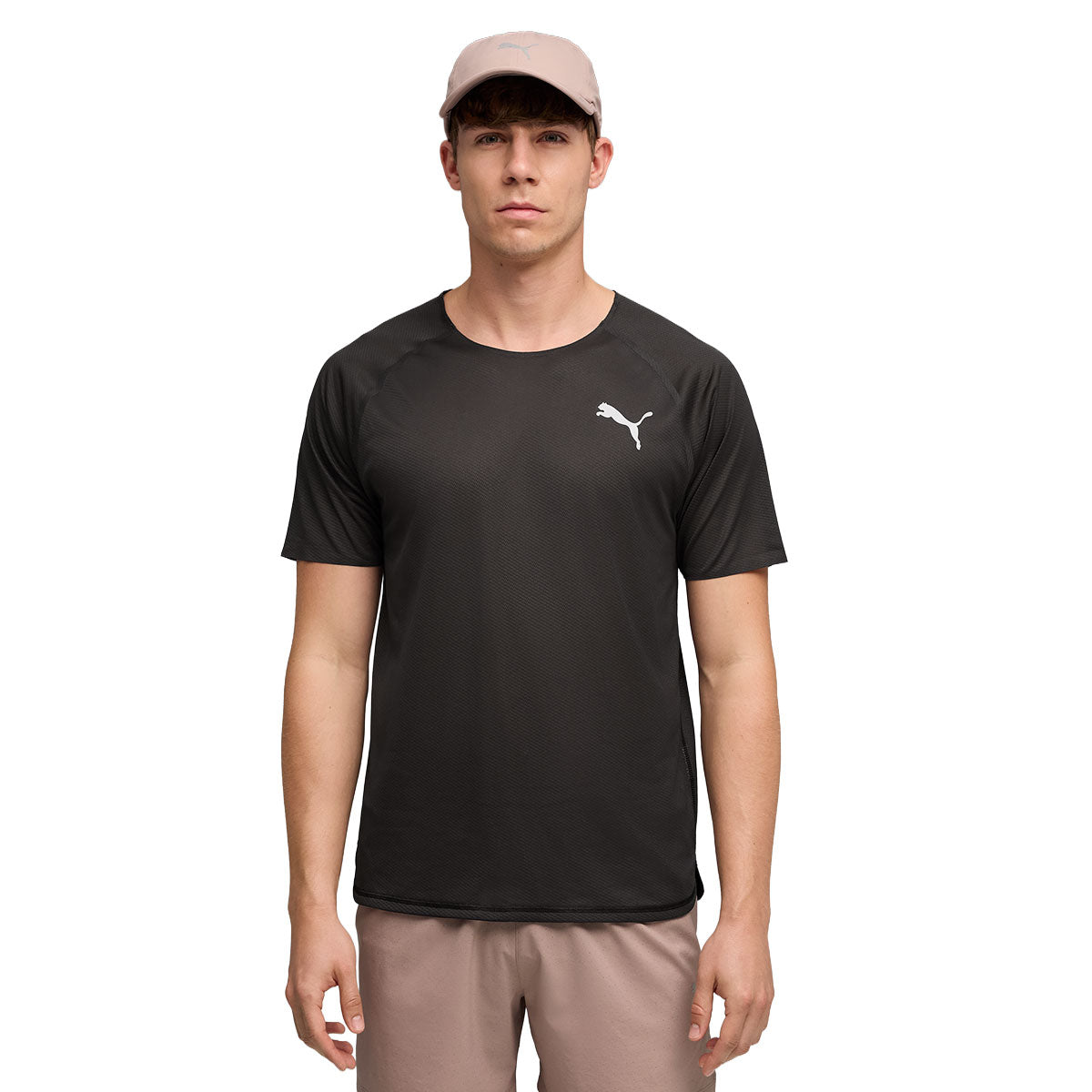 Sort Puma Lightspeed T-shirt til mænd med logo på brystet