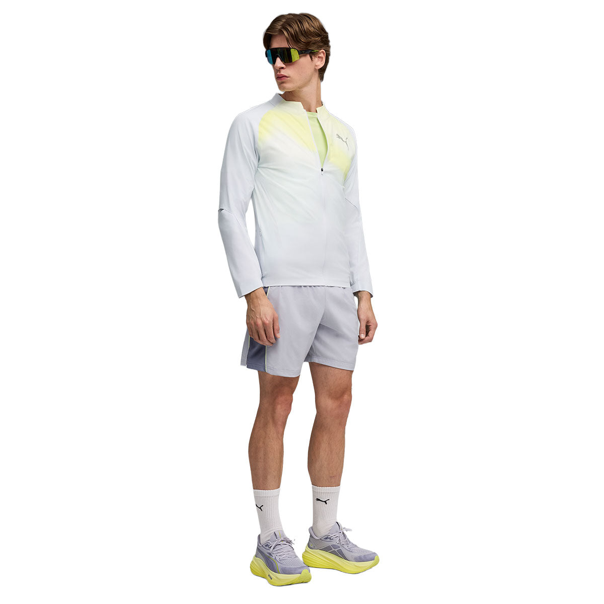 Puma Lightspeed Ultraweave Graphic Jacket til mænd i lys grå