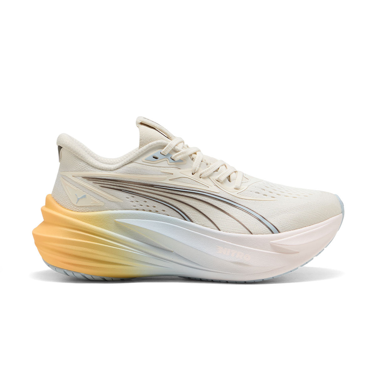 Puma MagMax NITRO 2 RC Dame løbesko i lys beige og gul