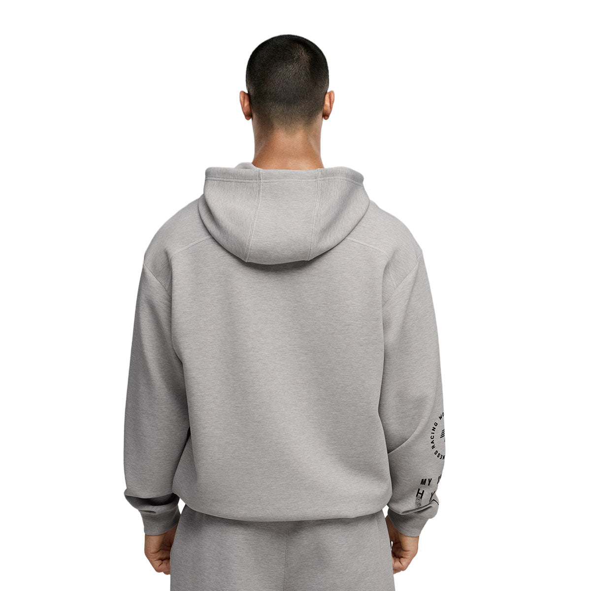 Grå Puma x Hyrox Cloudspun hoodie set fra ryggen