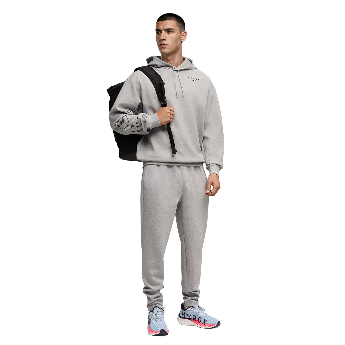 Grå Puma x Hyrox Cloudspun hoodie med hætte og logo