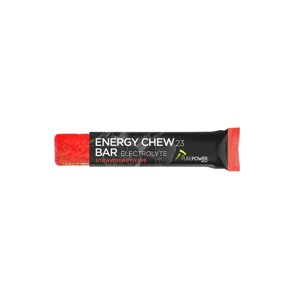 Purepower Energy Chew Bar med elektrolytter, smag af jordbær og lime, 30g