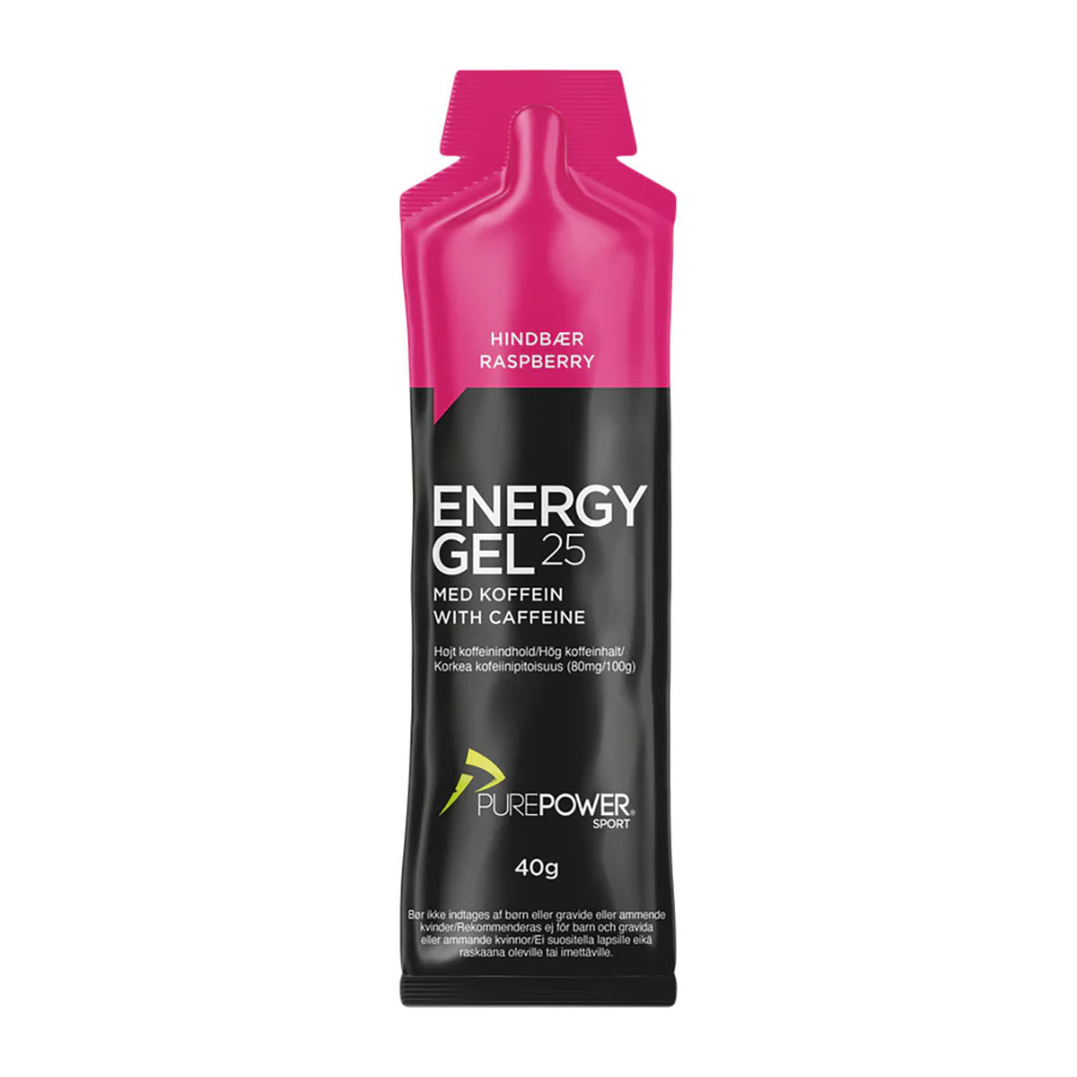 Purepower Energy Gel Hindbær Koffein 40 g