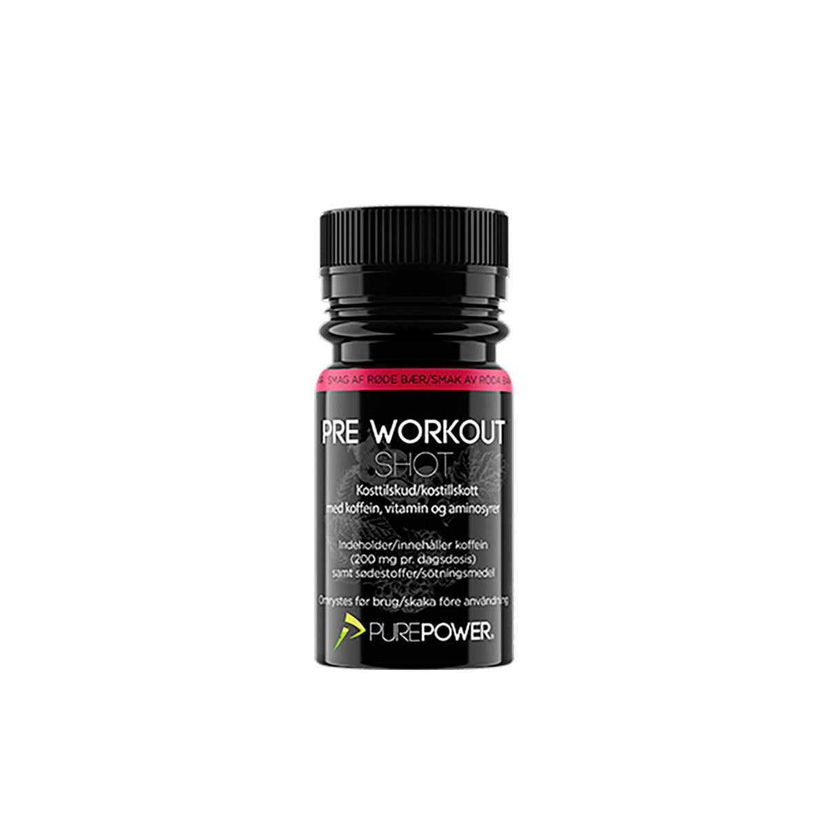 Purepower Pre-Workout Shot Rødebær 60 ml