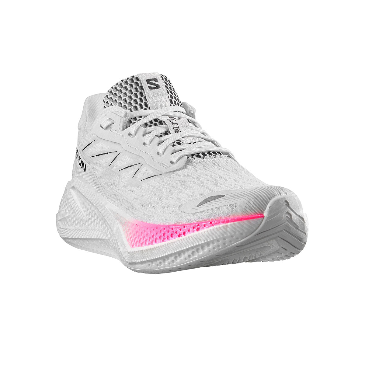 Salomon Aero Glide 4 Dame løbesko i hvid med pink detaljer