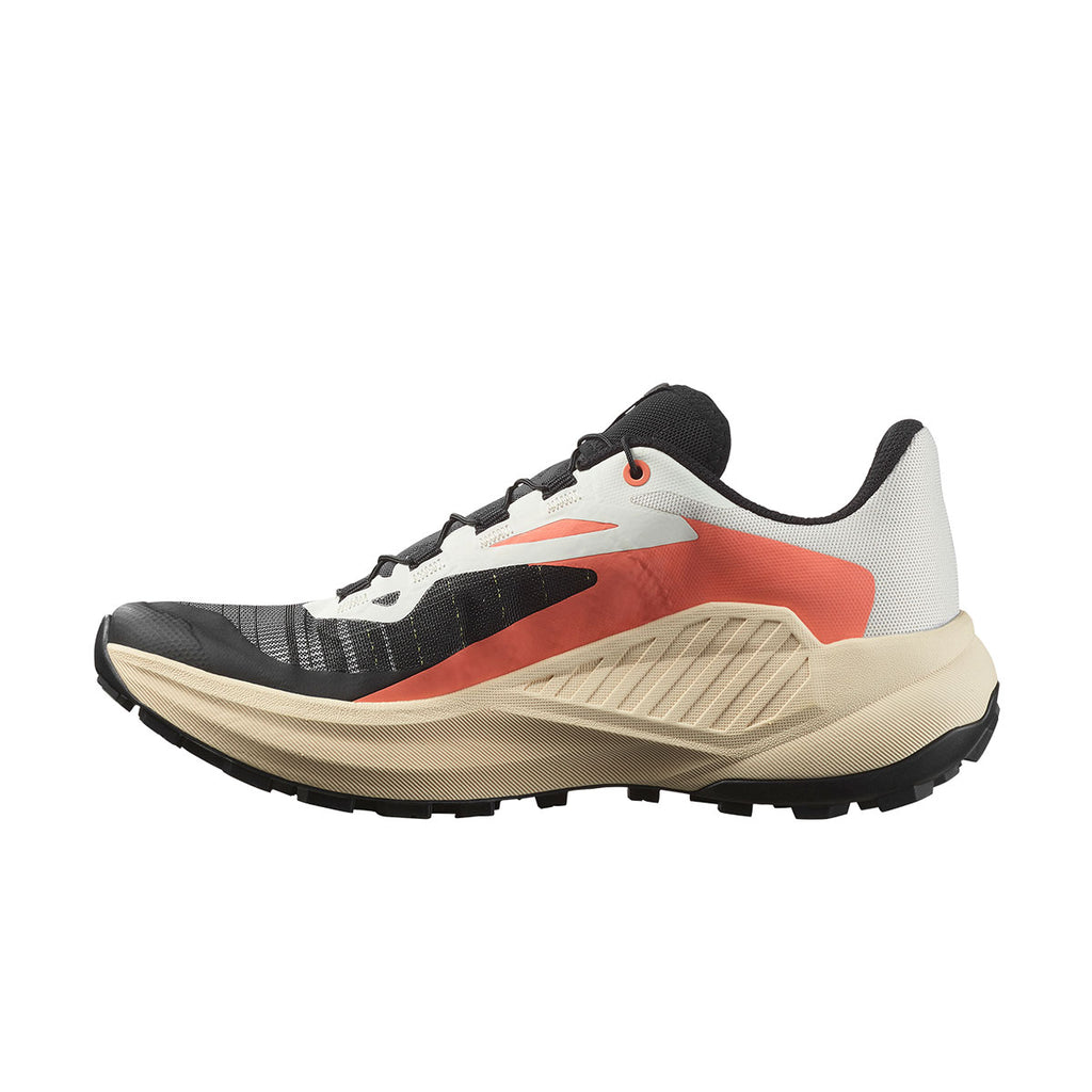 Salomon Genesis Dame trailsko i sort, hvid og orange farver