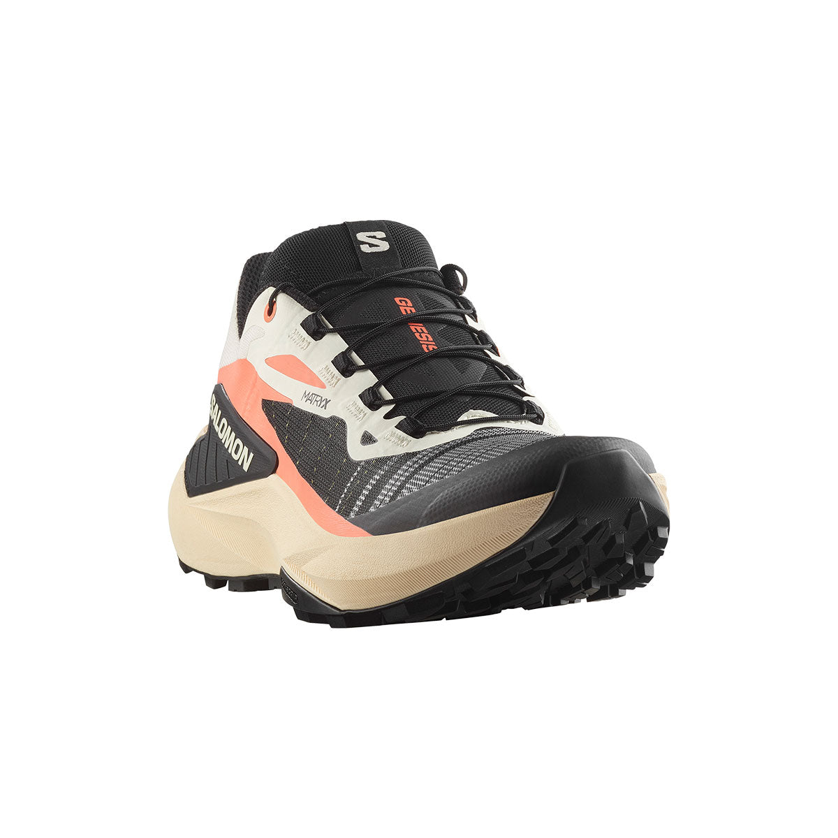 Salomon Genesis Dame trailsko i sort, hvid og rosa med grov sål