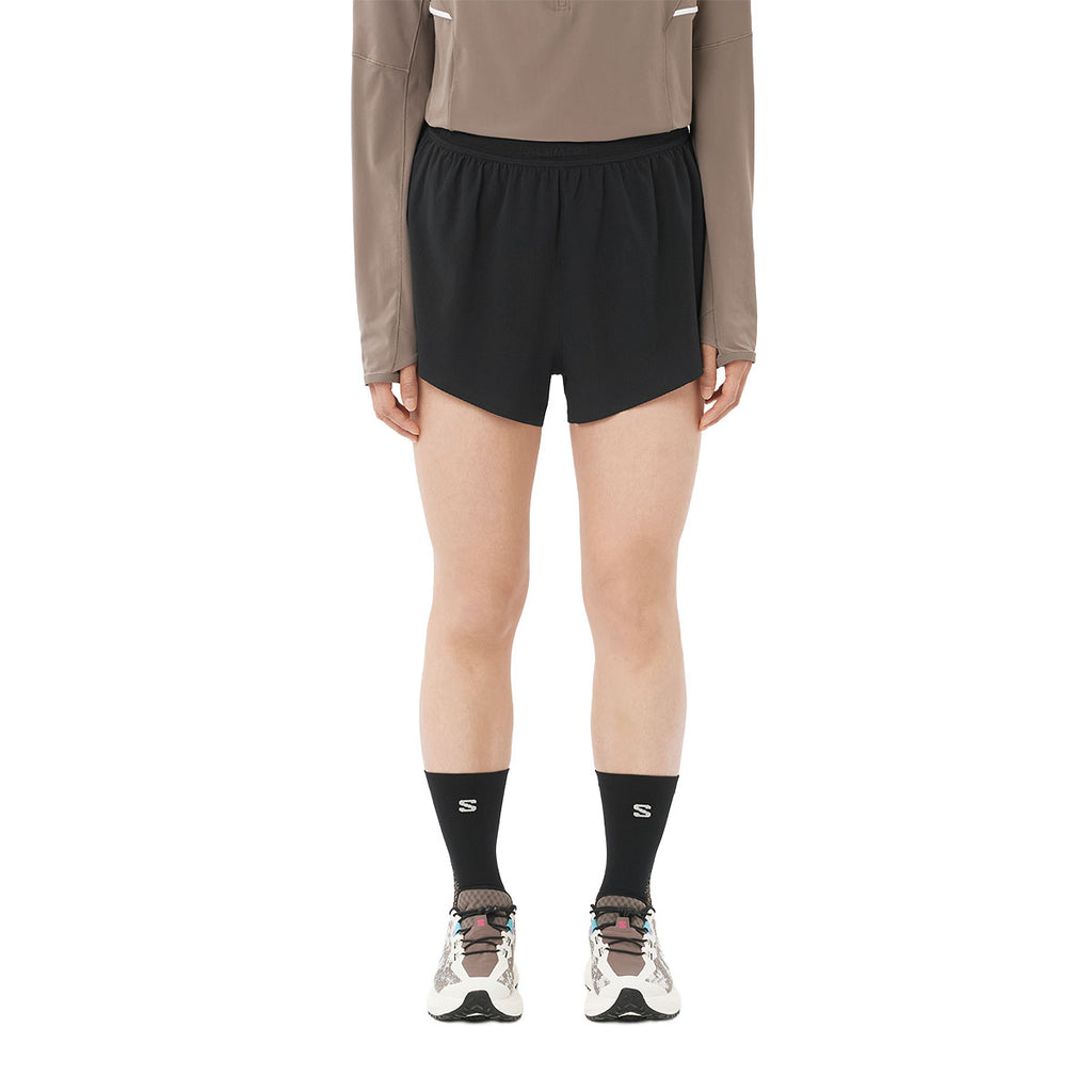 Sort Salomon Sense Aero Split 3" shorts til damer