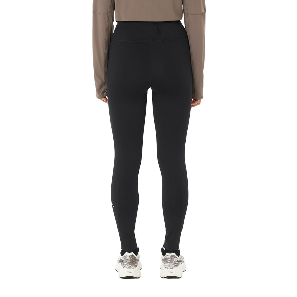 Sort lange tights til damer fra Salomon med høj talje