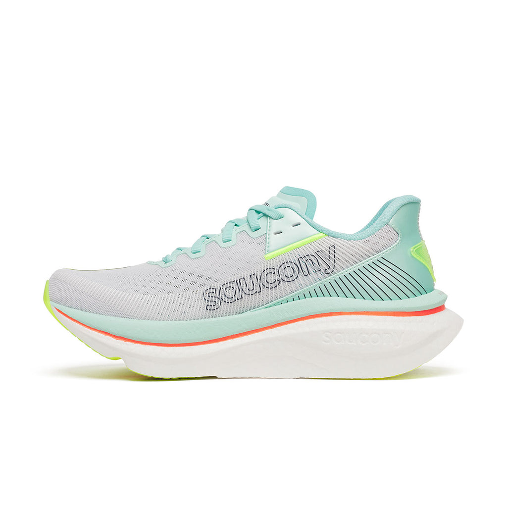 Saucony Endorphin Azura Dame løbesko i grå og mintgrøn farve