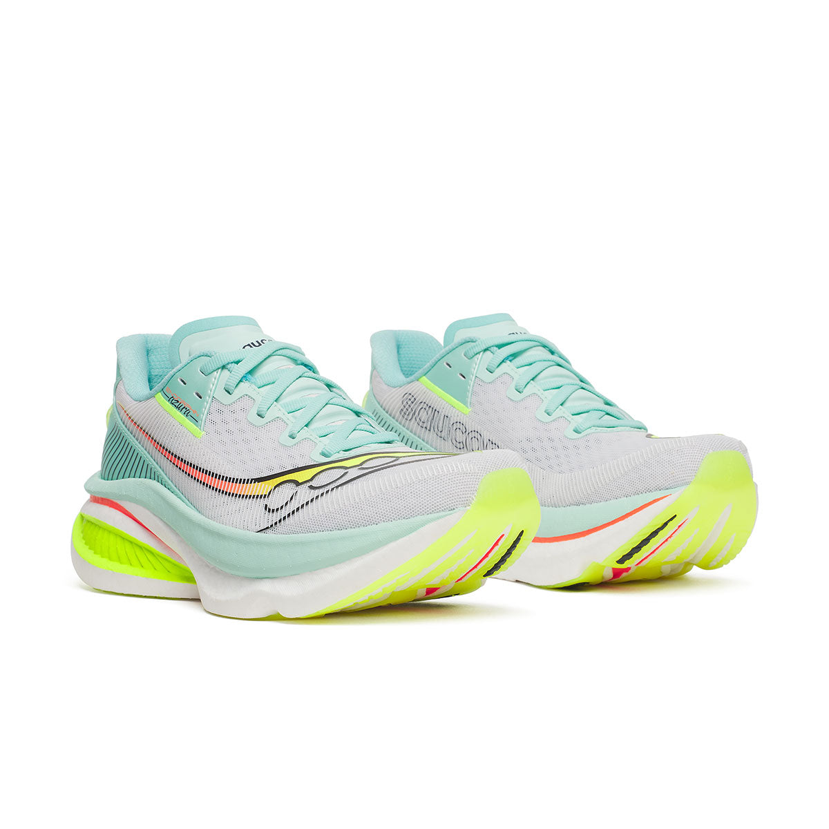 Saucony Endorphin Azura Dame løbesko i lyseblå og grøn farve