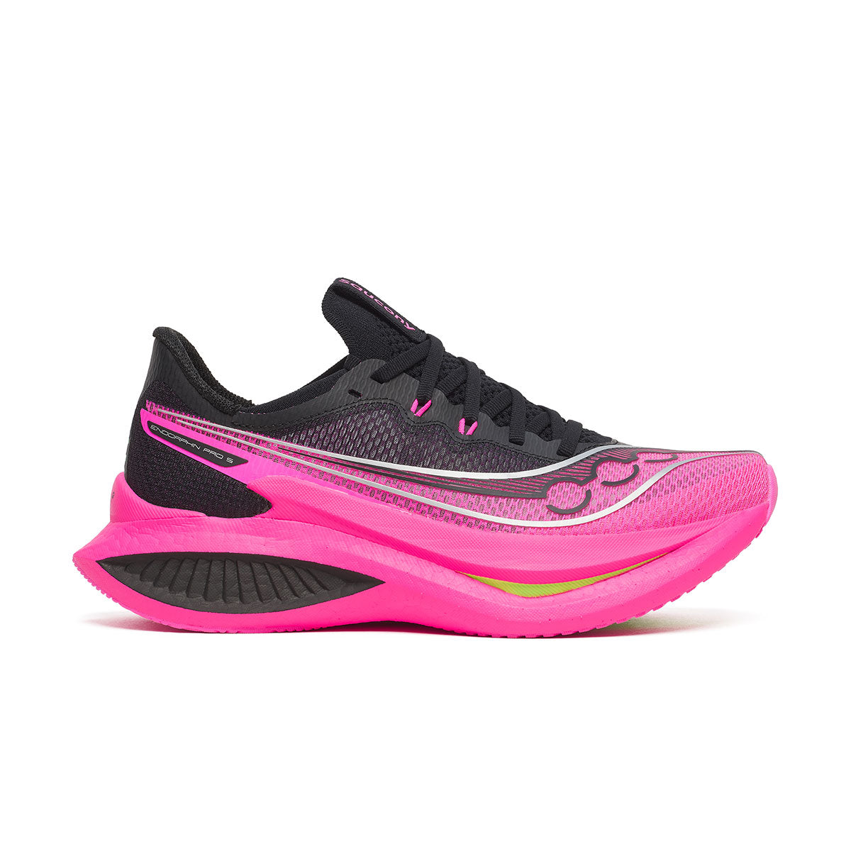 Saucony Endorphin Pro 5 dame løbesko i sort og pink