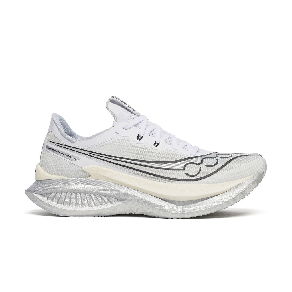 Saucony Endorphin Pro 5 herre løbesko i hvid og grå