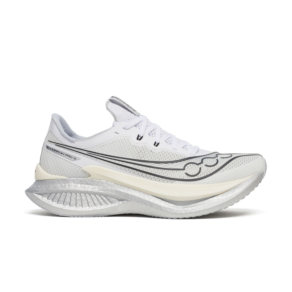 Saucony Endorphin Pro 5 herre løbesko i hvid og grå