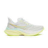 Hvid Saucony Endorphin Speed 5 Dame løbesko med gule detaljer