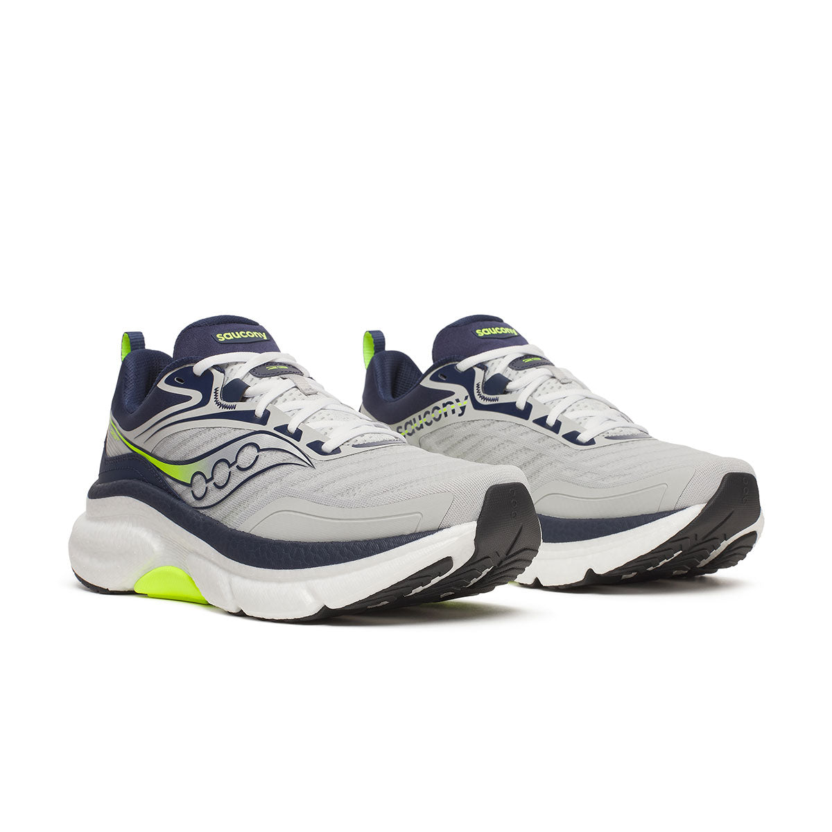 Saucony Omni 23 ST herre løbesko i grå og navy med grønne detaljer