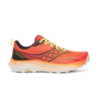Saucony Peregrine 16 trailsko i orange med gule snørebånd