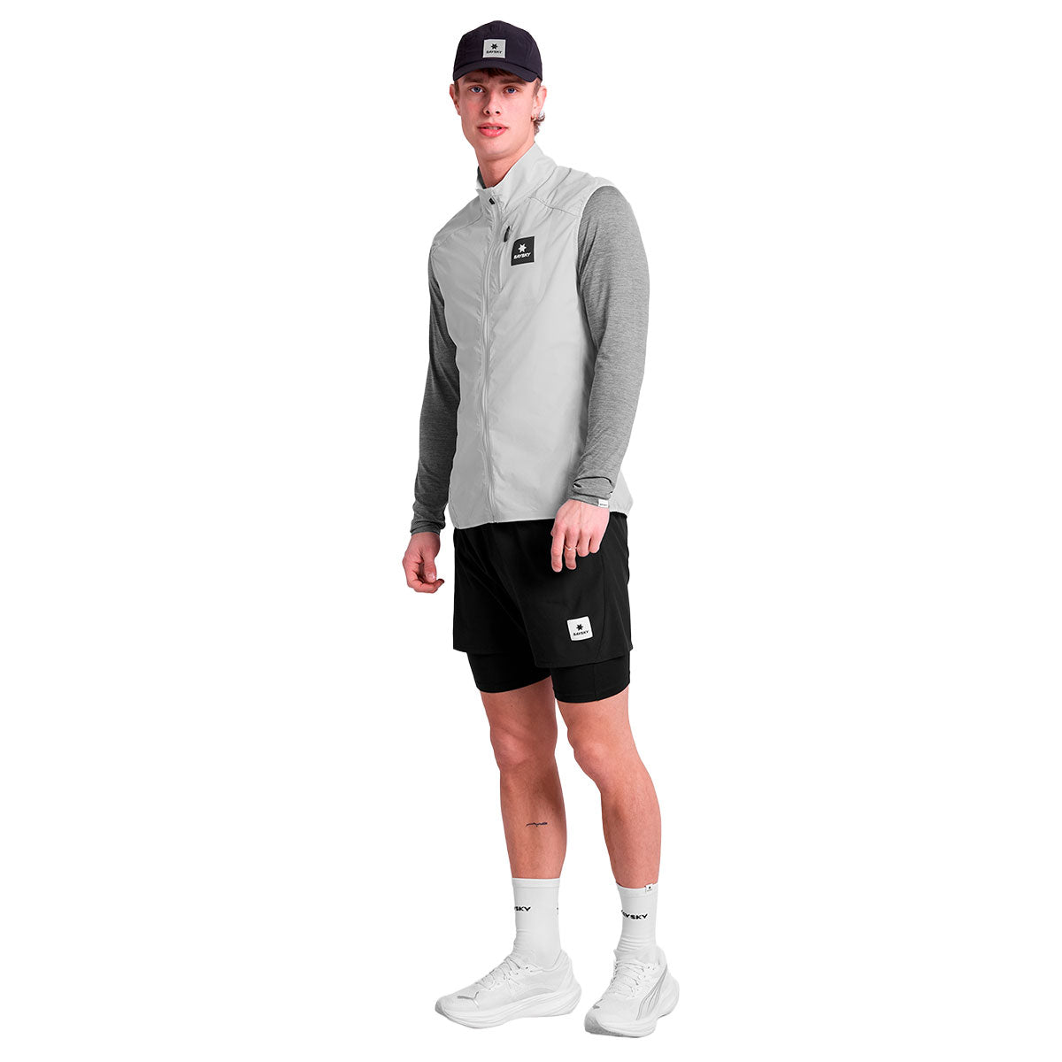 Saysky Clean Pace Flex Vest i grå med lange ærmer