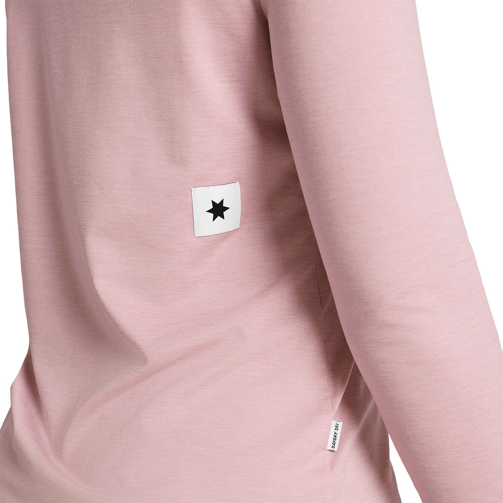 Rosa langærmet trøje med stjerne-logo på ryggen