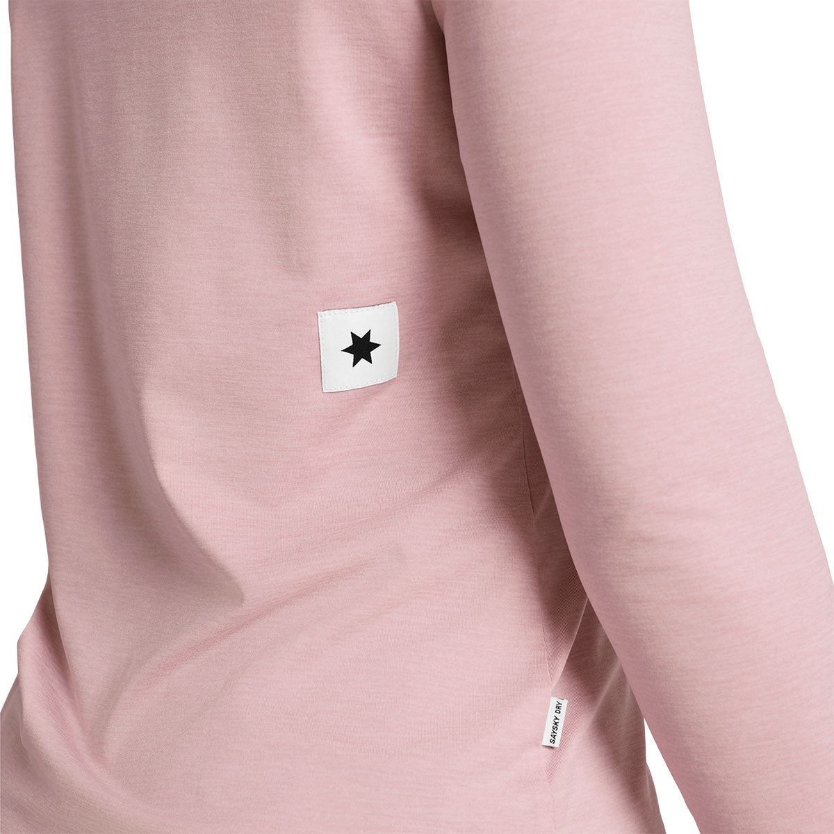 Rosa langærmet trøje med stjerne-logo på ryggen