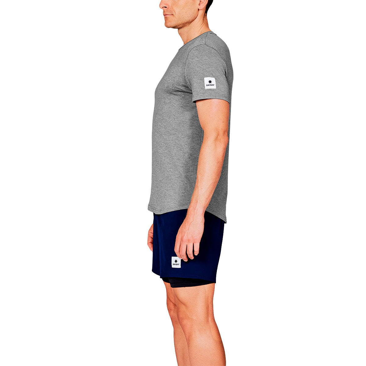 Grå Saysky Clean Pace T-shirt til mænd, kortærmet design