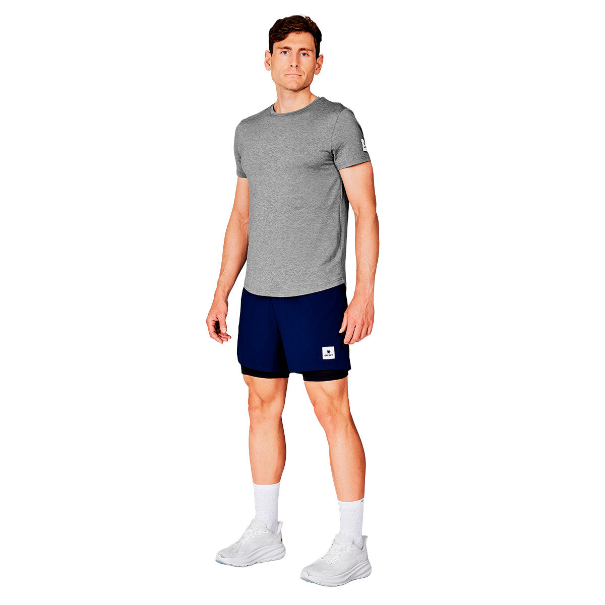 Grå Saysky Clean Pace T-shirt til mænd, kortærmet design