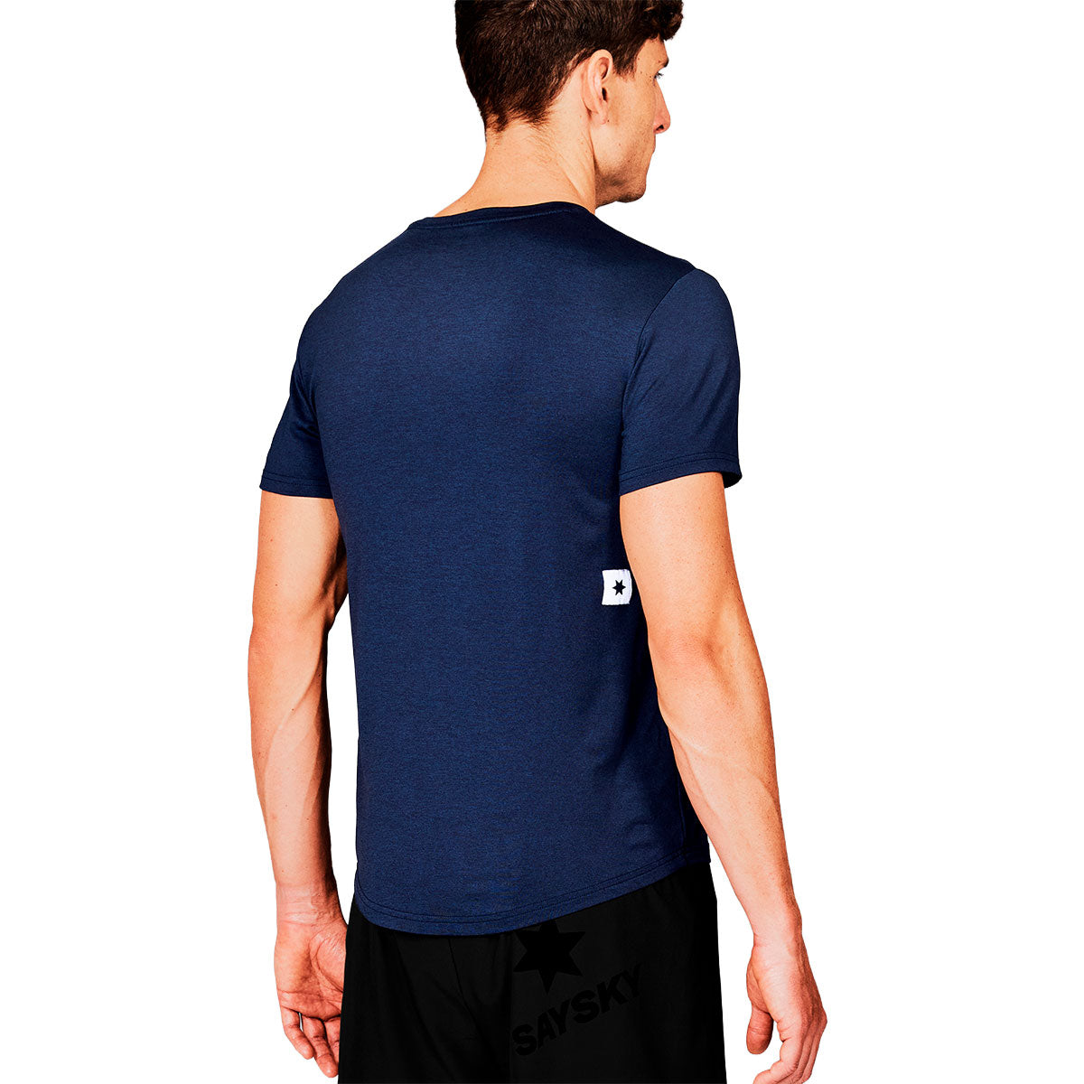 Mørkeblå Saysky Clean Pace T-shirt til mænd set bagfra