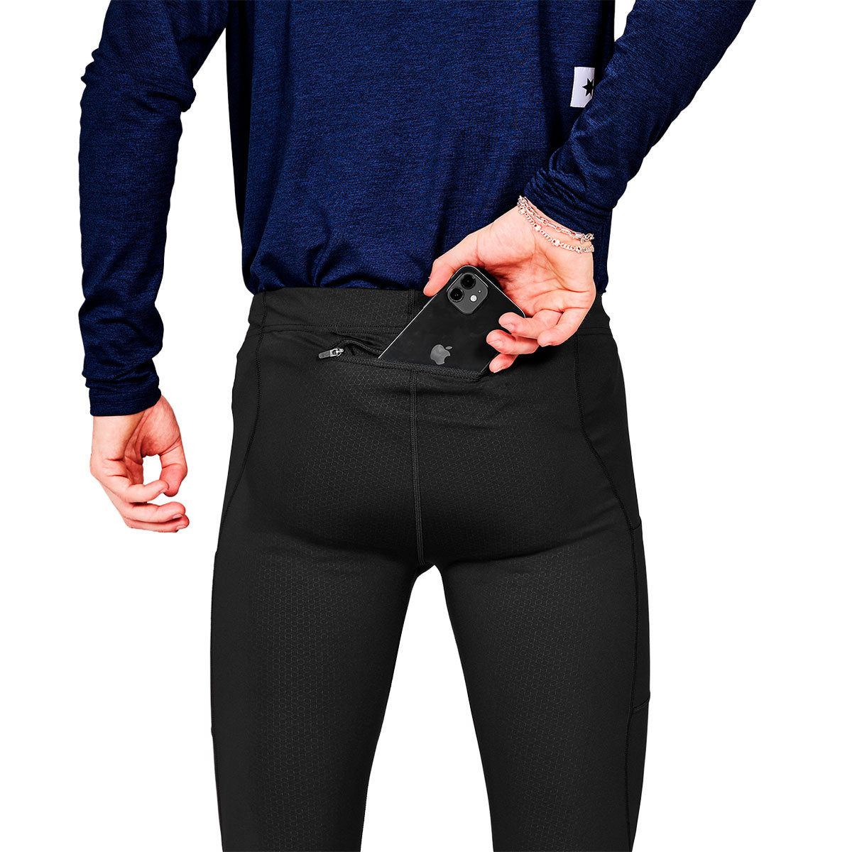 Saysky Combat+ lange tights med lomme til mobiltelefon