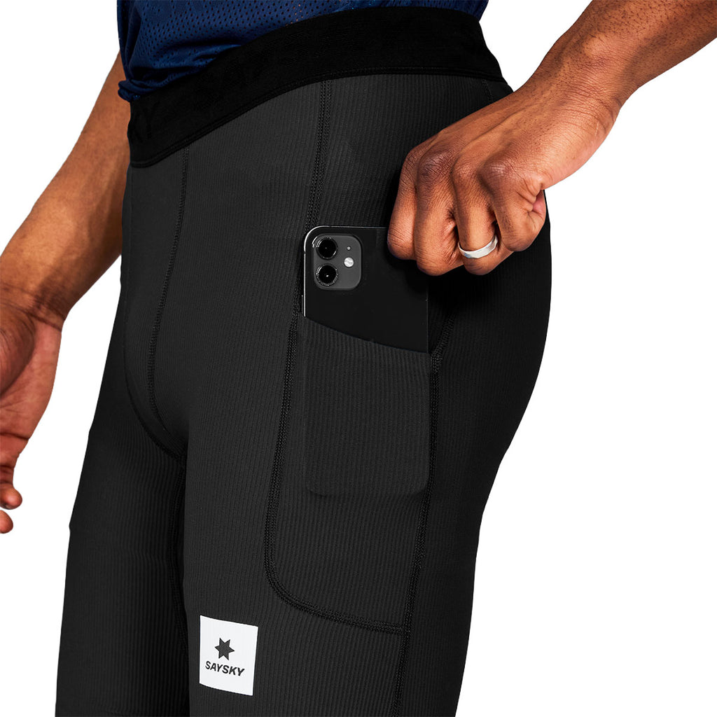 Saysky Combat+ Rib korte tights med lomme til telefon