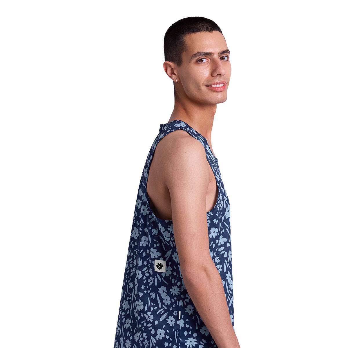 Saysky Flower Combat Singlet med blomsterprint i blå farve