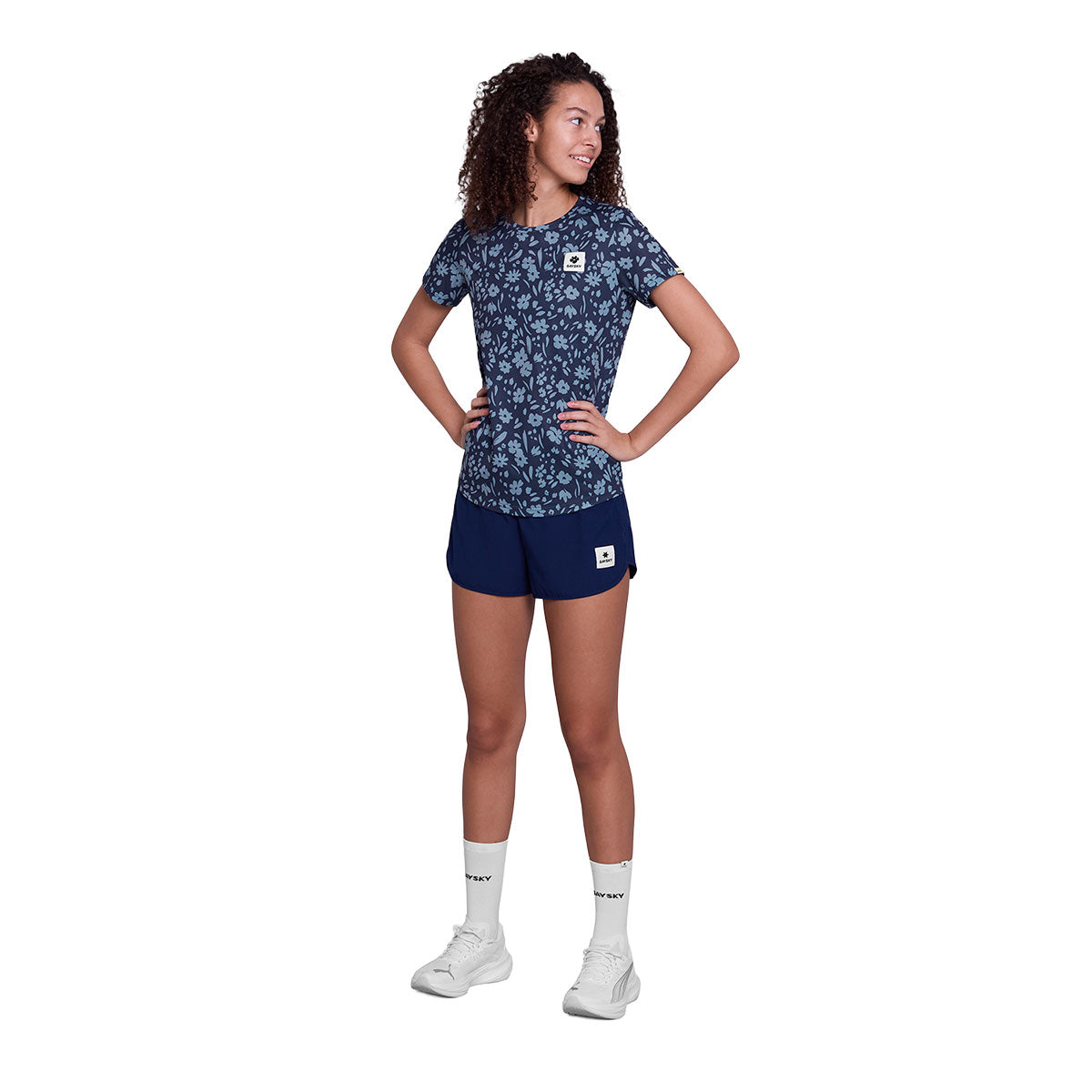 Saysky Flower Combat T-shirt til damer med blomsterprint